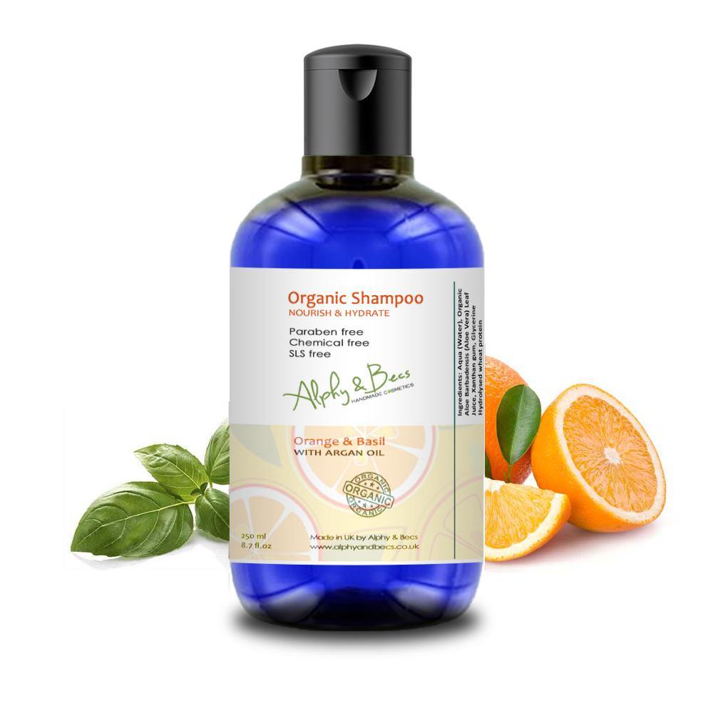 Organic Shampoo Orange Basil 250ml Alphy Becs